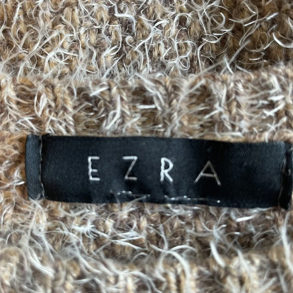 Ezra Brown Fringe Sweater Women's Size Medium Oversize - Picture 5 of 6